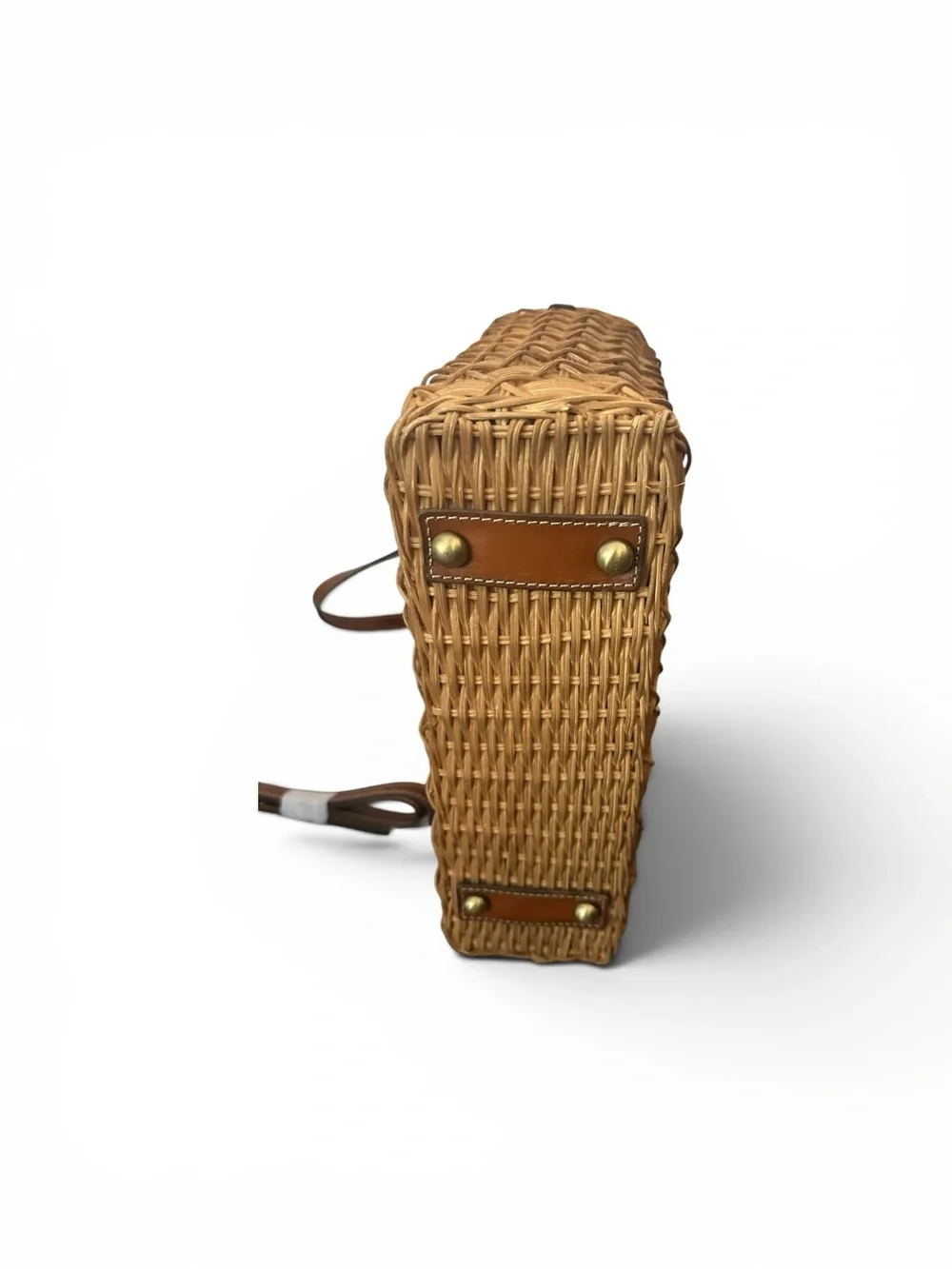 Patricia Nash Woven Straw Tote & Leather Wristlet Set Tan Basketweave Boho - Picture 10 of 13